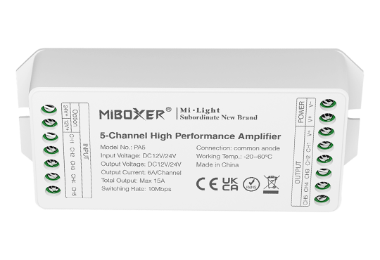 Enhance LED lighting systems with the 5-Channel High-Performance Amplifier 5-Channel High-Performance LED Amplifier